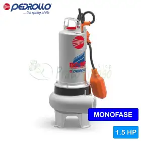 BCm 15/50-MF - Elettropompa per acque luride BICANALE monofase da 1.5 HP Pedrollo - 1