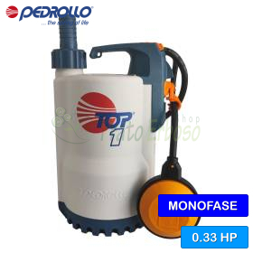 TOP 1 (10m) - 0.33 HP clear water drainage electric pump Pedrollo - 1