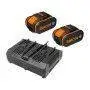 WA3610 Kit ricarica Worx 2 batterie 20V e caricabatterie rapido