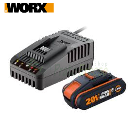 Kit ricarica Worx WA3601 con batteria 20V e caricabatteria rapido