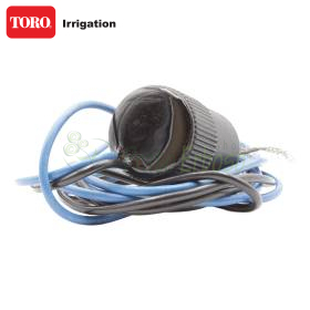 Solenoid de 24V cu cabluri albastre și negre pentru sistem de irigații