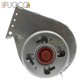 Metal tangential fan 9510044100 with motor assembly on wooden workbench