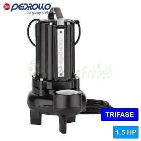 Pompë elektrike trefazore VORTEX VXC 15/50 - 1.5 HP për ujëra të ndotura Pedrollo - 1