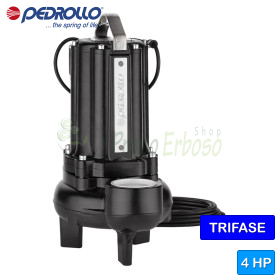 VXC 40/65 - 4 HP Three-Phase VORTEX Sewage Pump - Pedrollo