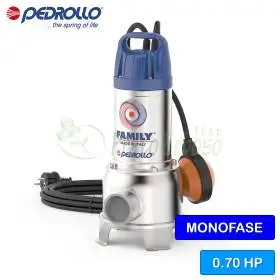 FAMILJARE - Pompë Elektrike Zhytëse me Një Fazë 0.70 HP