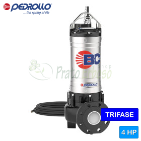 BC 40/35 - 4 HP three-phase dual-channel electric pump for waste water Pedrollo - 1