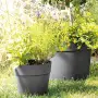 Pot de rangement - Vase rond anthracite de 24,5 cm - Deroma