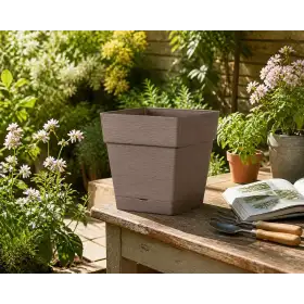 Save Square Topf - 17 cm quadratische Vase Kamel Deroma - 1