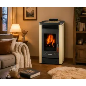 Poêle à pellets Dafne 65 beige 5,5 kW - double combustion