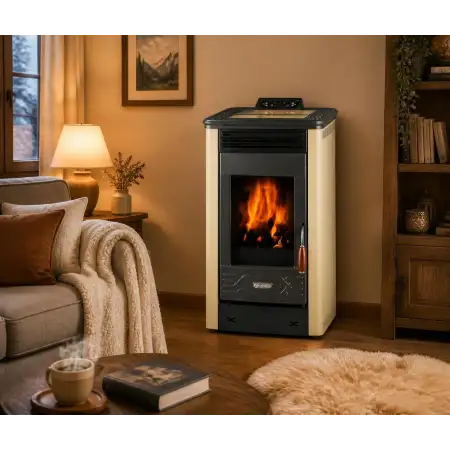 Sobă pe peleți Dafne 65 bej 5,5 kW