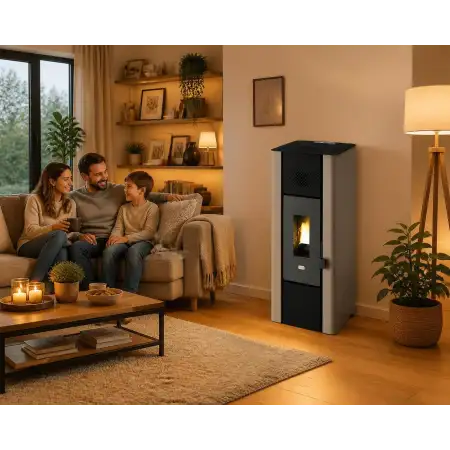 Poêle à pellets Minni blanc 6,3 kW - design compact