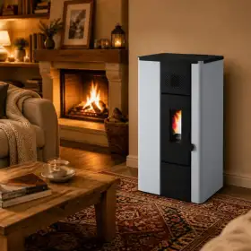 Noa 6.3 kW white pellet stove by Punto Fuoco