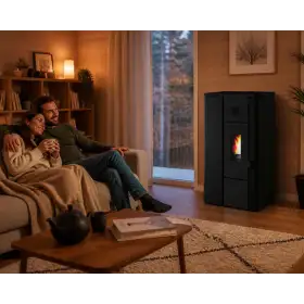 Sobă pe peleți Noa neagră 6,3 kW