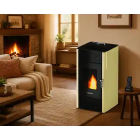 Miriam 7 kW ivory pellet stove with remote control Miriam 7 kW ivory pellet stove with remote control