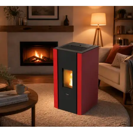 Poêle à granulés Elane 9.0 rouge - 8,5 kW