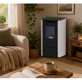 Poêle à granulés Vania blanc 9,5 kW