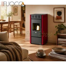 Poêle à granulés Martina rouge 11,5 kW