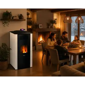 Sobë hidro me pelet Mira 16 - 16 kW, e bardhë