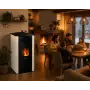 Sobă pe peleți Mira 16 albă - 16 kW