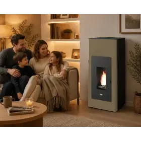 Ilaria Hydro poêle à granulés hydro 17,5 kW gris tourterelle