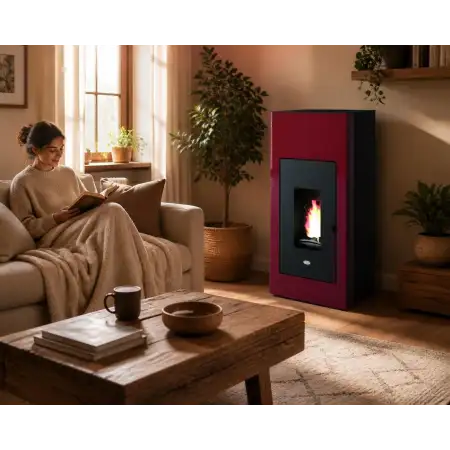 Ilaria Hydro stufa a pellet hydro 17.5 kW rosso