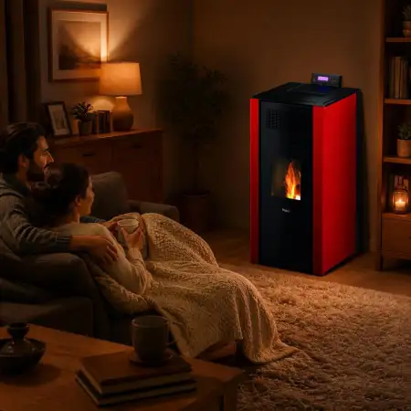 Stufa hidropelet Mira 22 e kuqe - 22 kW