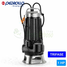 VXC 10/35 - Elettropompa per acque luride VORTEX trifase da 1 HP Pedrollo - 1
