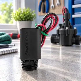 Solenoide biestable Rain Bird con cables rojo y negro para válvulas de riego