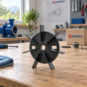 Ventilator plastik i zi FAN-63 për pompë elektrike me bosht 12 mm mbi tavolinë pune