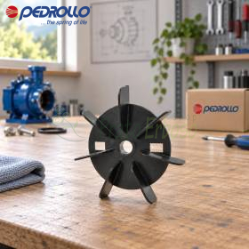 Ventilateur noir FAN-63/2 pour électropompe, arbre 12 mm, posé sur établi d’atelier