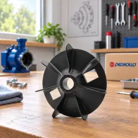 Ventilator plastik i zi FAN-80 për pompë elektrike me vrimë boshti 20 mm në tavolinë pune