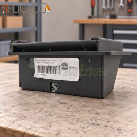 Black metal brazier replacement part for 12 kW pellet stoves on workshop bench