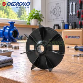 Ventilateur noir FAN-90 pour pompe électrique, axe 24 mm, posé sur établi d’atelier