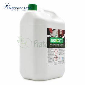 Bidón de bioetanol Biokam de 5 litros para chimeneas, envase blanco con tapón verde