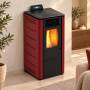 Basic Steel - Stufa a pellet da 8.7 Kw bordeaux