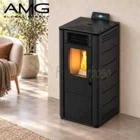 Sobă pe peleți neagră Basic Steel - 8,7 kW