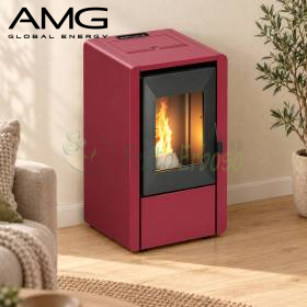 Smart - Sobë peleti me energji ngjyrë burgundy 7.0 kw