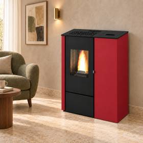 Aurora - Estufa de pellets roja de 8 kW