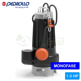 VXCm 15/45 – einphasige Elektropumpe VORTEX mit 1,5 PS für Abwasser Pedrollo - 1