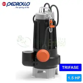 Pompa electrica de canalizare VORTEX trifazata VXC 15/45 - 1,5 CP Pedrollo - 1