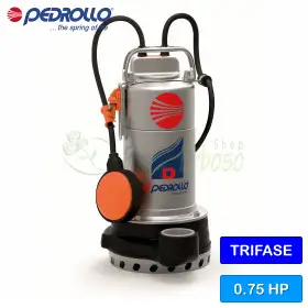 D 8 (10m) - Electrobomba trifásica de 0,75 HP para agua limpia