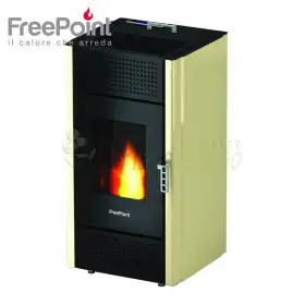 Miriam – 7 kW Pelletofen in Elfenbeinfarbe Free Point - 2