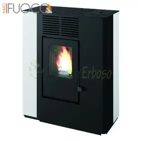 Nella - Poêle à granulés canalisable blanc de 9,4 kW