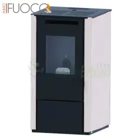 Vania - Estufa de pellets blanca de 9,5 kW