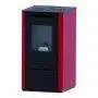 Vania stufa a pellet 9.5 kW rossa - design compatto ed efficiente