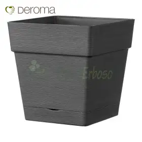QUADRO SAVE R antracita - Jarrón cuadrado 17 cm antracita Deroma - 1