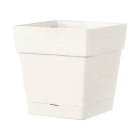 QUADRO SAVE R alb - vaza patrata alba de 17 cm Deroma - 1